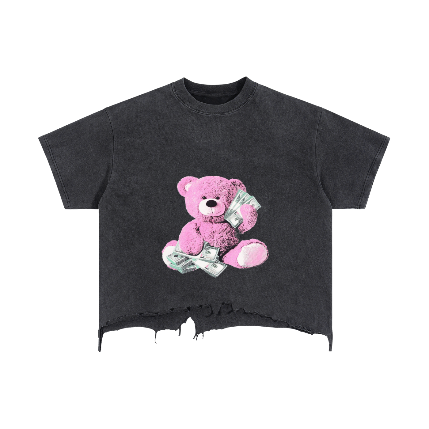 Vintage Wash Boxy Distressed Hem T-Shirt