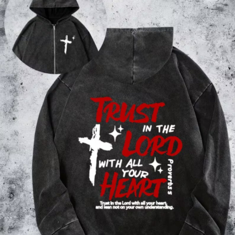 Men's Loose-Fit Hoodie Round-Neck Jacket