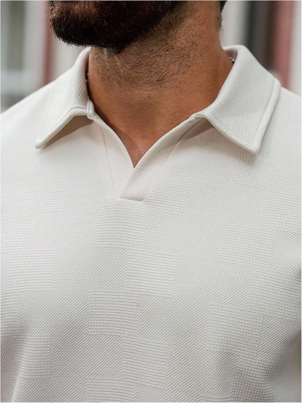 Verdusa Men's Old Money Clothes Collared Short Sleeve Golf Shirts Elegant Textured Tennis Tees Work Tops