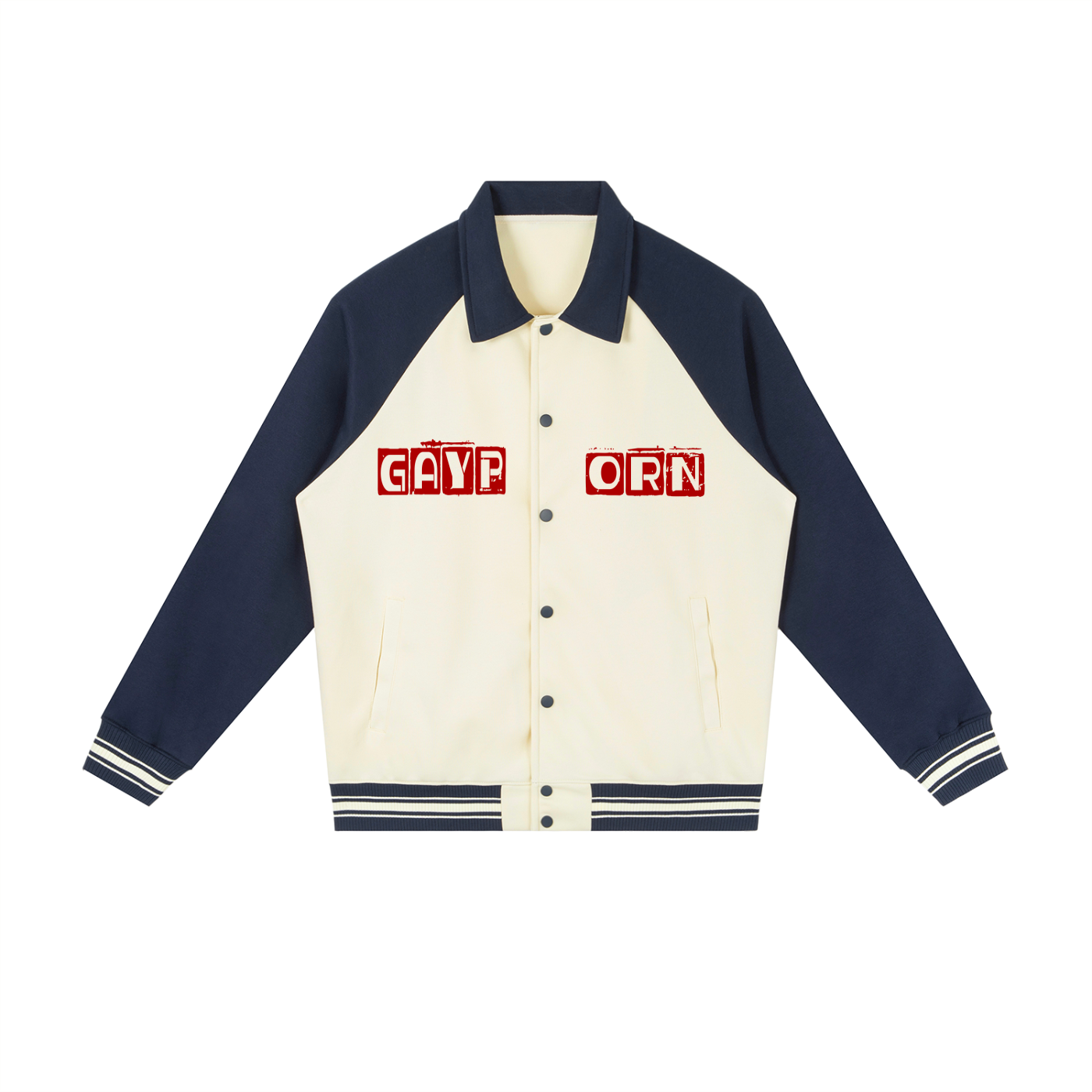 Contrast Raglan Sleeve Baseball Jacket