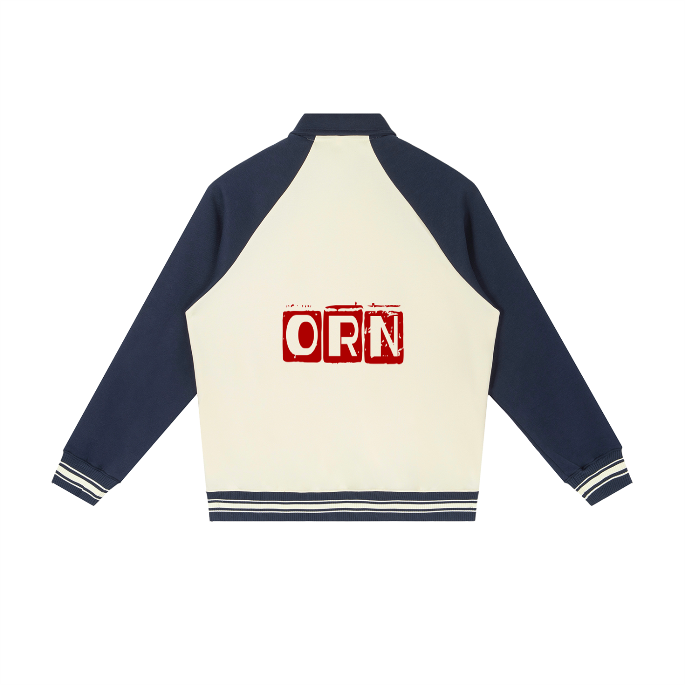 Contrast Raglan Sleeve Baseball Jacket