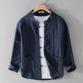 Men's Retro Loose Casual Long-Sleeve Cotton-Linen Shirt