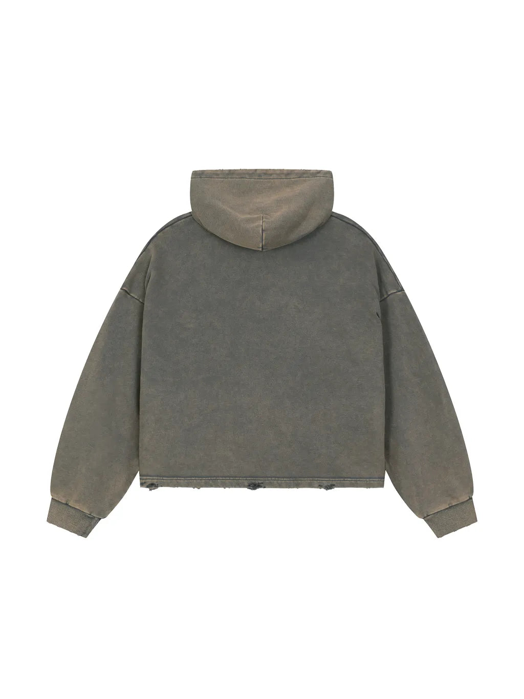 Vintage Washed Frayed-Hem Hoodie