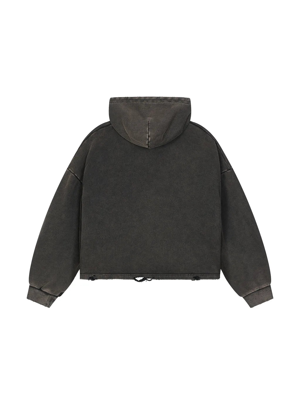 Vintage Washed Frayed-Hem Hoodie